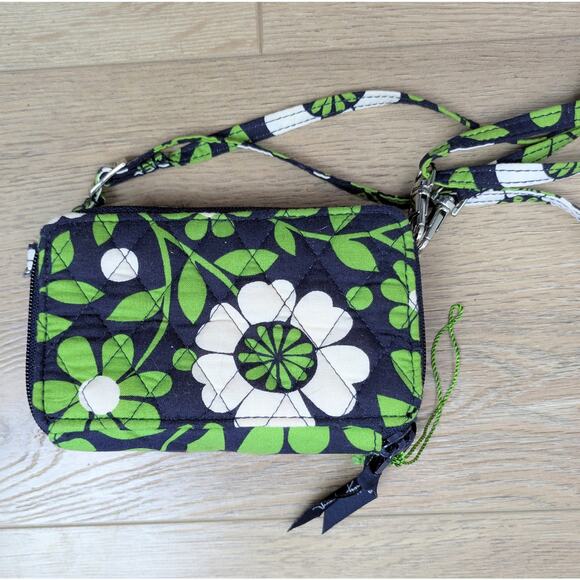 Vera Bradley Lucky You All in One Crossbody Wallet Wristlet Navy Floral NEW - Picture 5 of 10